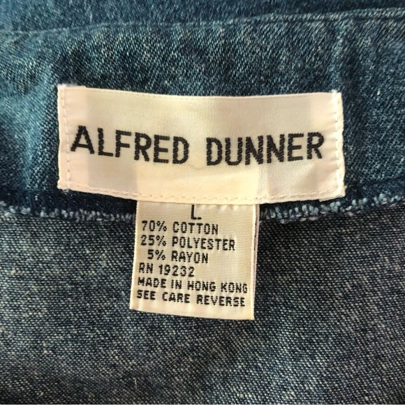 Vinage 90s Alfred Dunner Denim Lattice Vest Top Size Large Teachercore - Picture 5 of 5